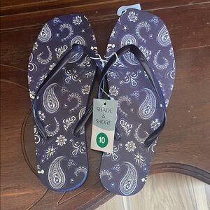 Shade & Shore Paisley Sandals - Dark Blue